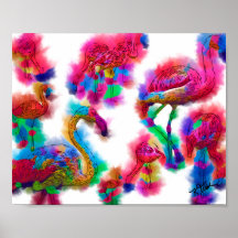 Abstrakt Flamingo Flock