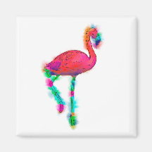 Abstrakt Flamingo Step Anpassningsbar Magnet