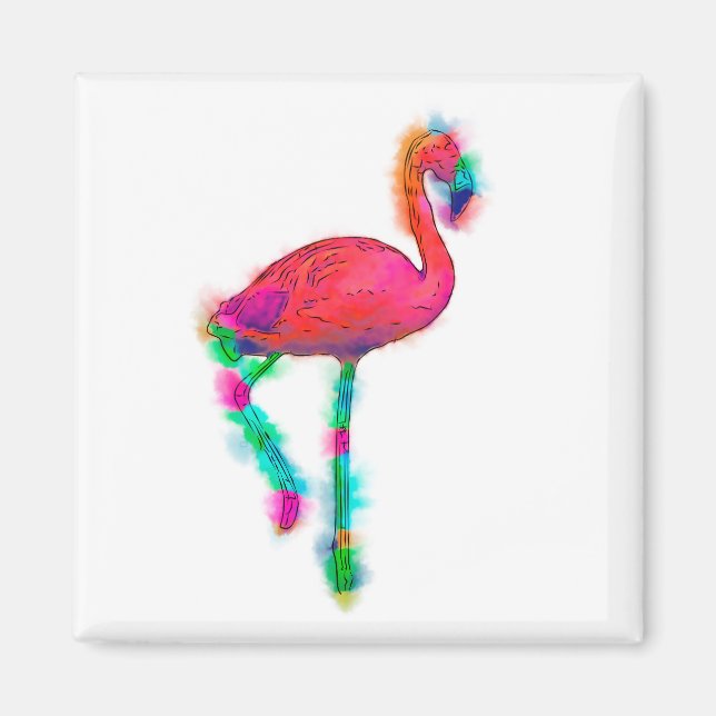 Abstrakt Flamingo Step Anpassningsbar Magnet (Framsidan)