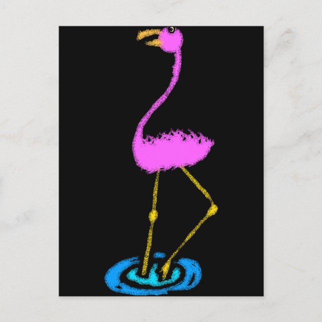 Abstrakt Flamingo Vykort (Framsida)