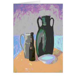 Abstrakt Flaskor still Life Hälsningskort