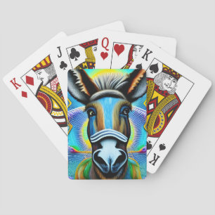 Abstrakt Flerfärgad, liten donkey Casinokort