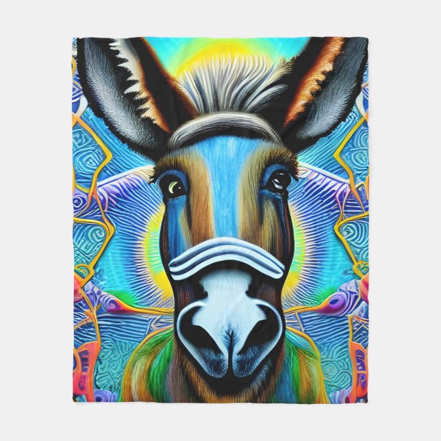 Abstrakt Flerfärgad, liten donkey Fleecefilt (Framsidan)