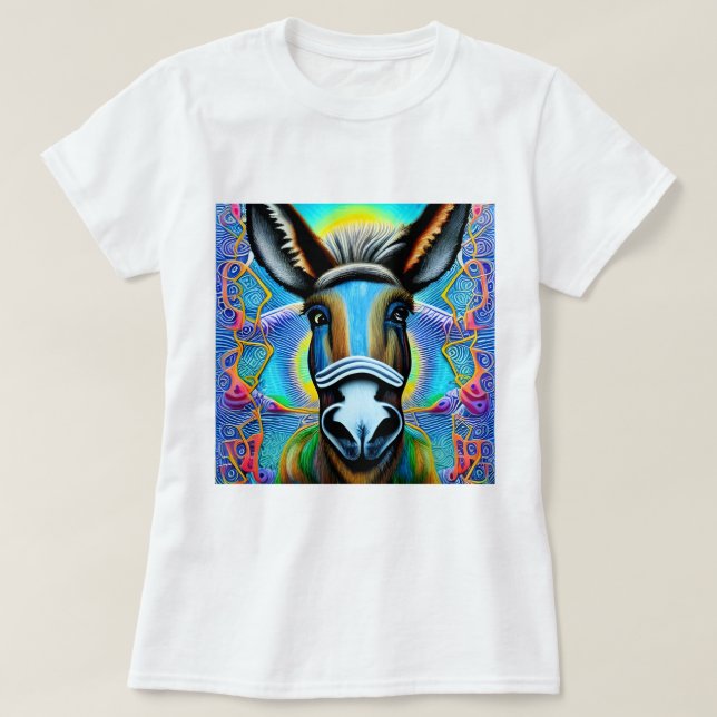 Abstrakt Flerfärgad, liten donkey T Shirt (Design framsida)