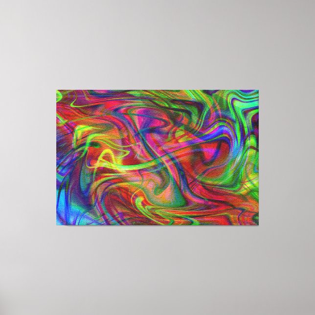 abstrakt flerfärgad rök canvastryck (Framsida)