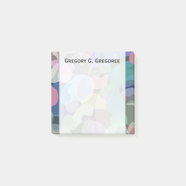 Abstrakt flerfärgat block Mönster + eget namn (Framsida)