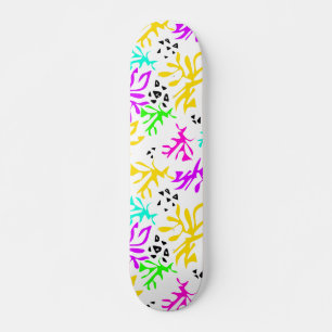 Abstrakt flerfärgat neon mönster mini skateboard bräda 18,5 cm
