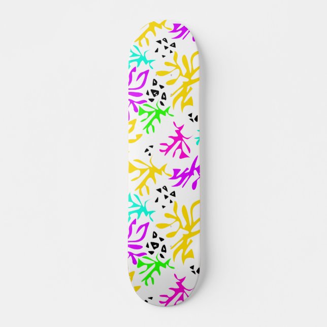 Abstrakt flerfärgat neon mönster mini skateboard bräda 18,5 cm (Framsida)