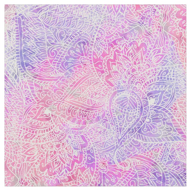 Abstrakt flickaktigt purpurfärgade rosa Paisley Tyg (Närbild)