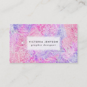 Abstrakt flickaktigt purpurfärgade rosa Paisley Visitkort