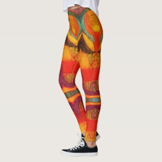 Abstrakt Flödesbalkar Leggings