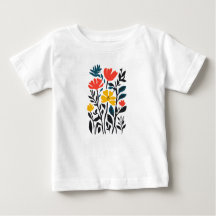 Abstrakt Flora, modern blommigt art Baby T-Shirt