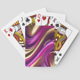 Abstrakt Flow Art Lila Rosa och Guld Casinokort