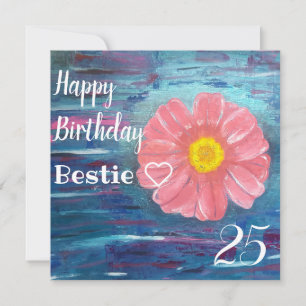 Abstrakt Flower Anpassningsbar besties Birthday Kort