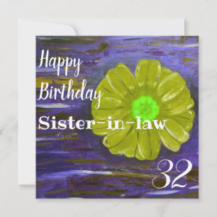 Abstrakt Flower Anpassningsbar Sister in law Birth Kort