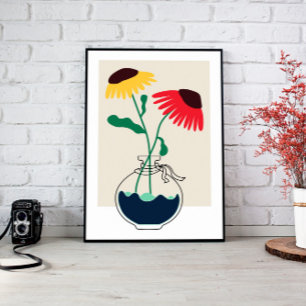Abstrakt Flower Bouquet Art Canvas