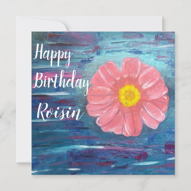 Abstrakt Flower Cute Personlig Birday Kort (Framsida)