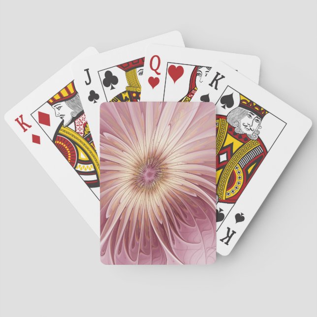 Abstrakt Flower Fractal Art & Shades of Burgundy Casinokort (Baksidan)