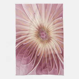 Abstrakt Flower Fractal Art & Shades of Burgundy Kökshandduk