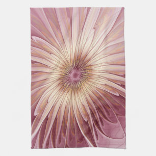 Abstrakt Flower Fractal Art & Shades of Burgundy Kökshandduk
