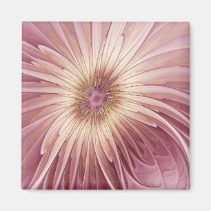Abstrakt Flower Fractal Art & Shades of Burgundy Magnet