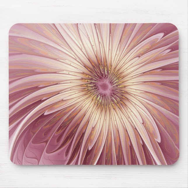 Abstrakt Flower Fractal Art & Shades of Burgundy Musmatta (Framsidan)