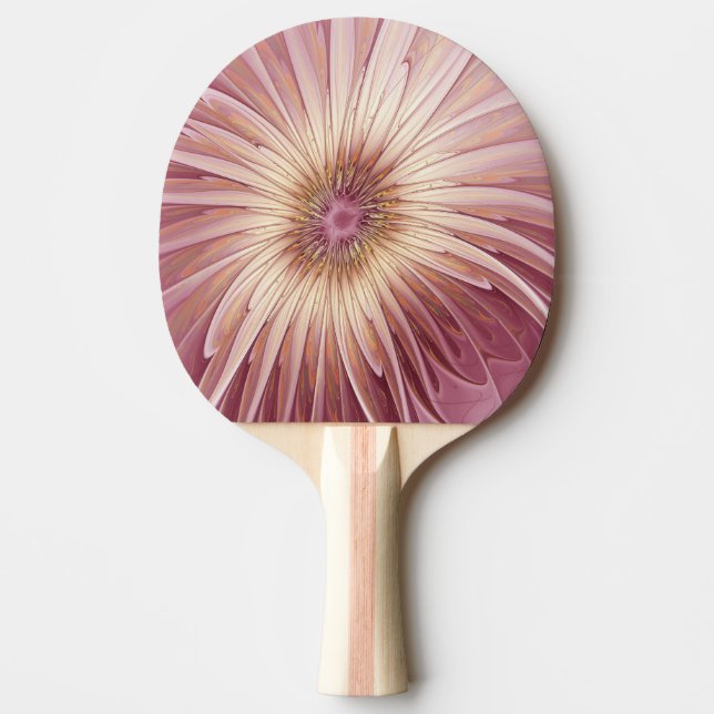 Abstrakt Flower Fractal Art & Shades of Burgundy Pingisracket (Framsidan)