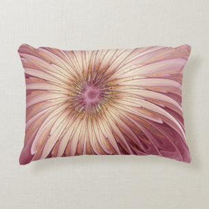 Abstrakt Flower Fractal Art & Shades of Burgundy Prydnadskudde