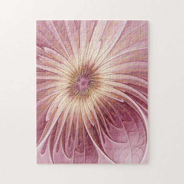 Abstrakt Flower Fractal Art & Shades of Burgundy Pussel (Vertikal)