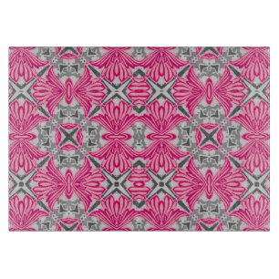 Abstrakt Flower Petals Fuchsia Rosa och Grått