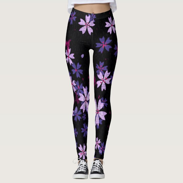 Abstrakt Flower Petals Leggings (Framsida)