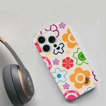 Abstrakt Flower Power Monogram iphone case