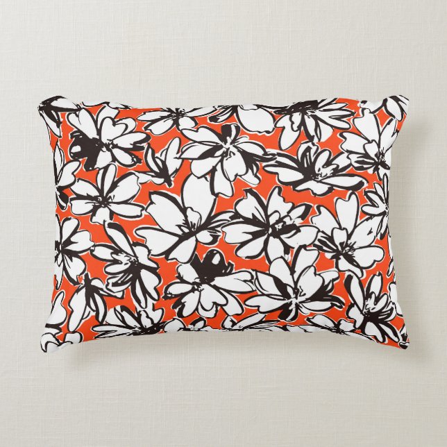 Abstrakt Flower Seamless Mönster Material Prydnadskudde (Framsidan)