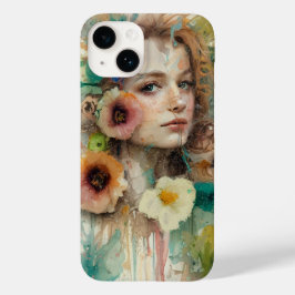 Abstrakt Flower Woman Porträtt