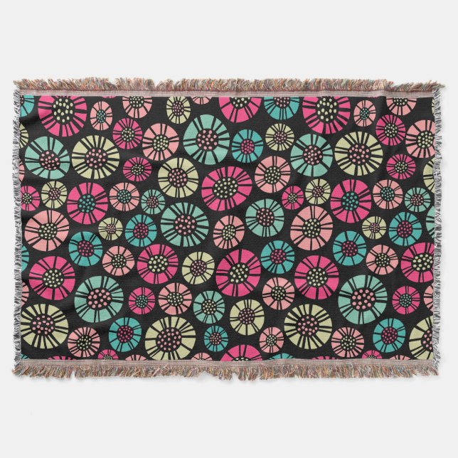 Abstrakt Flowers 031023 - Färg 01 Filt (Framsidan)