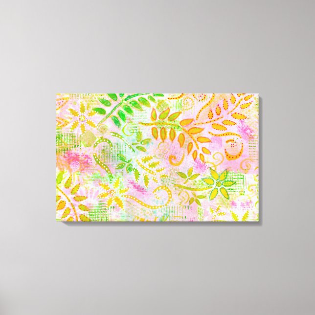 Abstrakt Flowers and Lövs Canvas (Framsida)