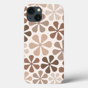 Abstrakt Flowers (B) Brown Taupe Cream