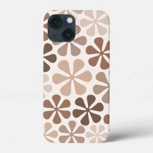 Abstrakt Flowers (B) Brown Taupe Cream