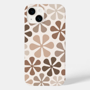 Abstrakt Flowers (B) Brown Taupe Cream