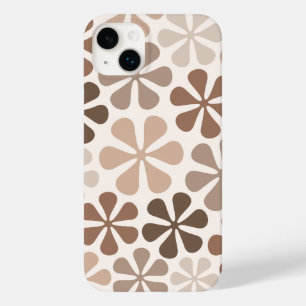 Abstrakt Flowers (B) Brown Taupe Cream