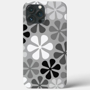 Abstrakt Flowers Black White Grått