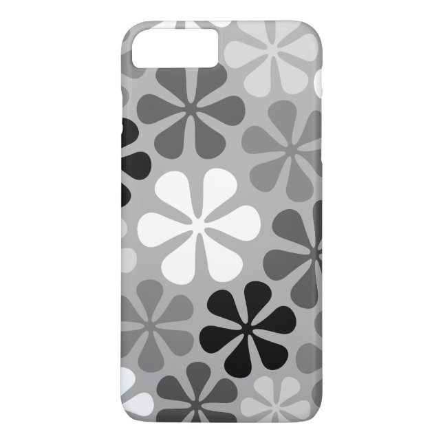 Abstrakt Flowers Black White Grått Case-Mate iPhone Skal (Baksida)