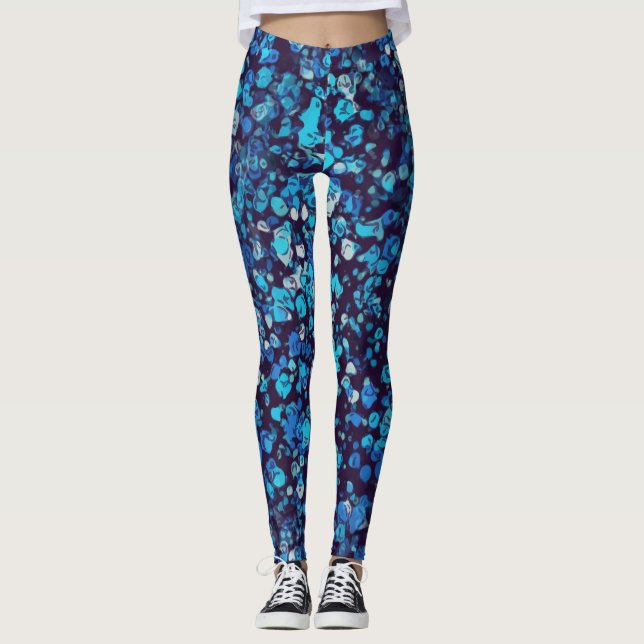Abstrakt Flowers Blommigt Mode Yoga Leggings (Framsida)