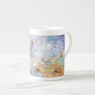 Abstrakt Flowers Bone China Mugg Benporslin Mugg