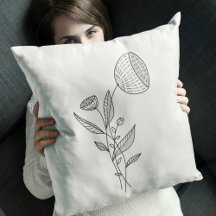 Abstrakt Flowers Doodle Black White Snyggt