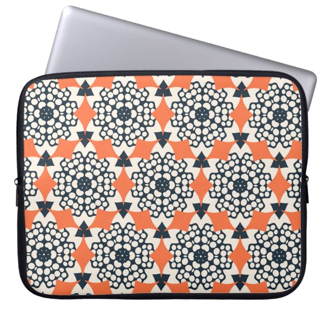 Abstrakt Flowers: Enkel geometrisk Vintage Laptop Fodral (Framsidan)