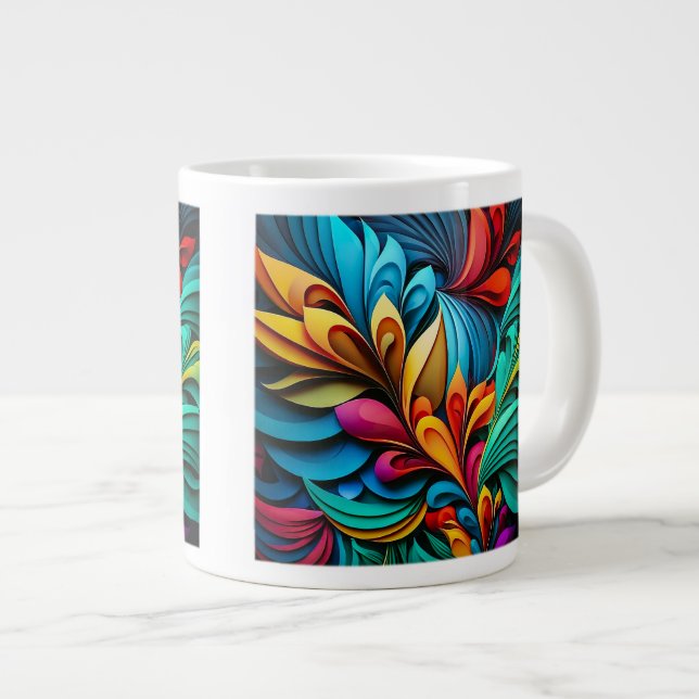 Abstrakt Flowers Jumbo Mugg (Framsida höger)