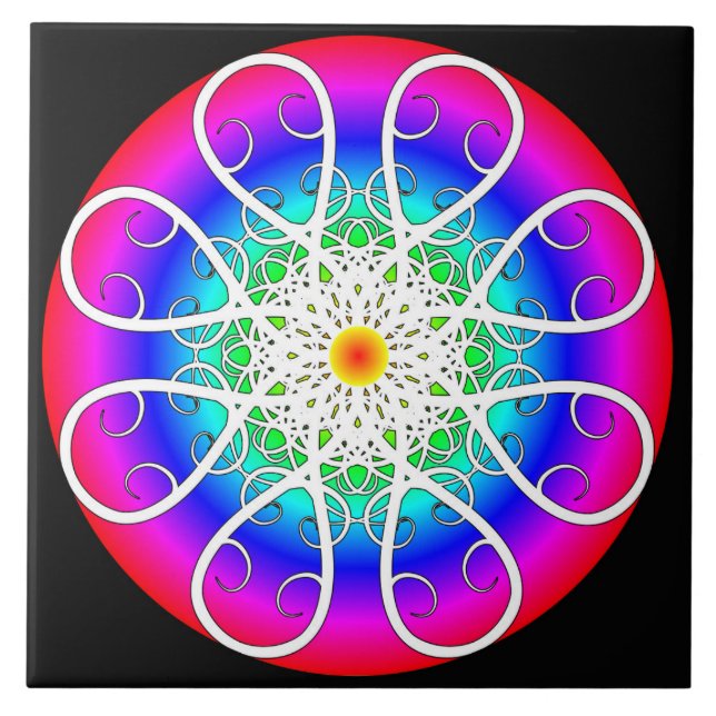 Abstrakt Flowers Kakelplatta (Framsidan)