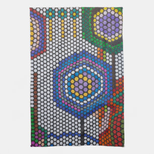 Abstrakt Flowers Kitchen Towel Kökshandduk