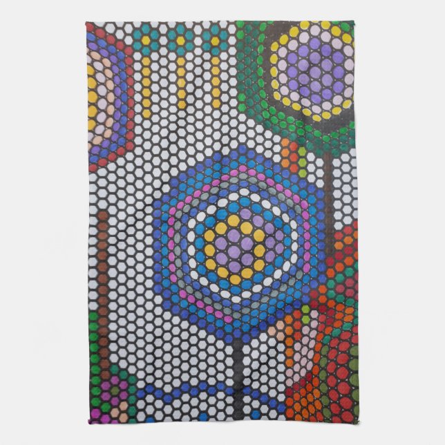 Abstrakt Flowers Kitchen Towel Kökshandduk (Vertikal)